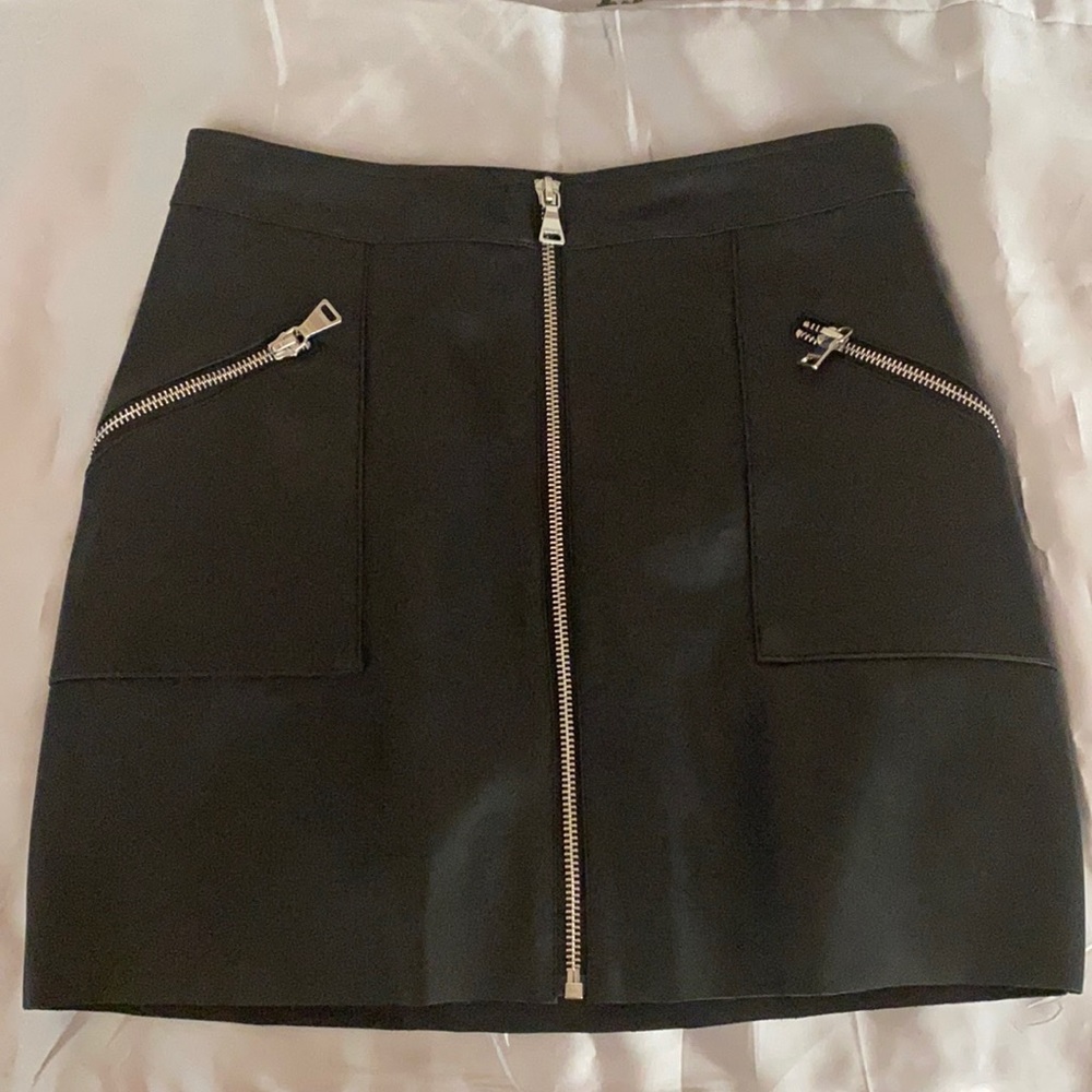 Express black leather skirt